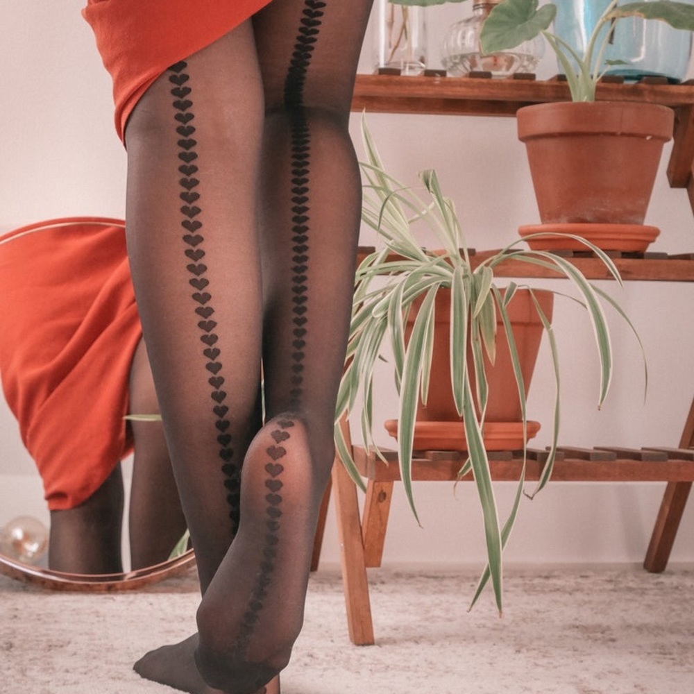 From Rachel Eco Back Heart Seam Tights, Size C